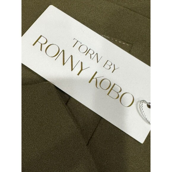 Ronny Kobo NWT Olive Green Cropped Wrap Jacket ZUNA Size L - Picture 4 of 7